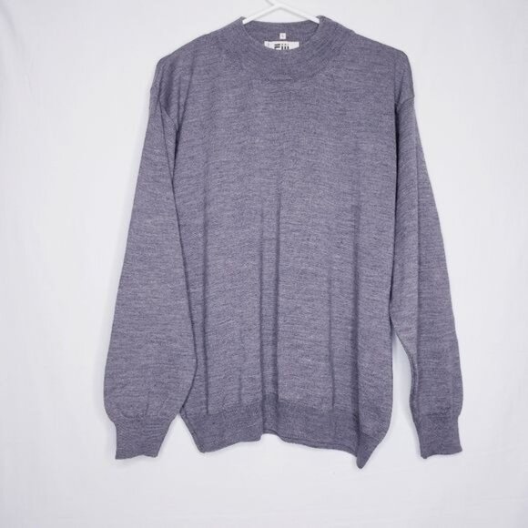 Vintage Gray Mock Neck Lightweight Slouchy Pullover Sweater Women's Size Large - Picture 7 of 7